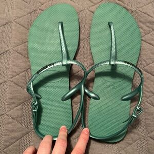 Green Havaianas Slip On Sandals